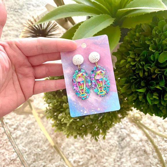 Lisa Frank Ice Cream Sundae Acrylic Earrings - Picture 3 of 4